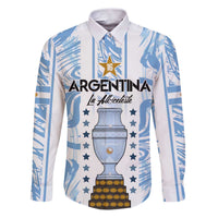 Custom Argentina Champion Football 2024 Family Matching Puletasi and Hawaiian Shirt La Albiceleste Campeon de America - Wonder Print Shop