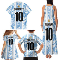 Custom Argentina Champion Football 2024 Family Matching Tank Maxi Dress and Hawaiian Shirt La Albiceleste Campeon de America - Wonder Print Shop