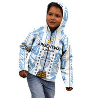Custom Argentina Champion Football 2024 Kid Hoodie La Albiceleste Campeon de America - Wonder Print Shop