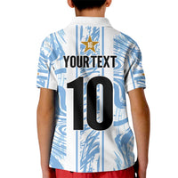 Custom Argentina Champion Football 2024 Kid Polo Shirt La Albiceleste Campeon de America - Wonder Print Shop