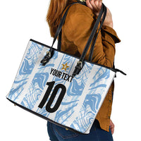 Custom Argentina Champion Football 2024 Leather Tote Bag La Albiceleste Campeon de America - Wonder Print Shop