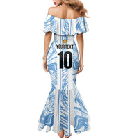 Custom Argentina Champion Football 2024 Mermaid Dress La Albiceleste Campeon de America - Wonder Print Shop
