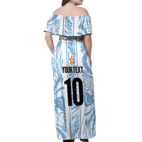 Custom Argentina Champion Football 2024 Off Shoulder Maxi Dress La Albiceleste Campeon de America - Wonder Print Shop