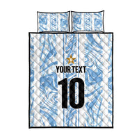 Custom Argentina Champion Football 2024 Quilt Bed Set La Albiceleste Campeon de America - Wonder Print Shop