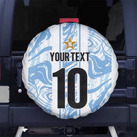 Custom Argentina Champion Football 2024 Spare Tire Cover La Albiceleste Campeon de America - Wonder Print Shop