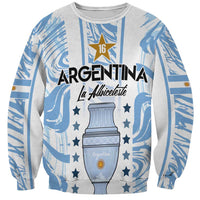 Custom Argentina Champion Football 2024 Sweatshirt La Albiceleste Campeon de America - Wonder Print Shop