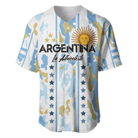 Custom Argentina Football Baseball Jersey Vamos La Albiceleste Camouflage Style - Wonder Print Shop