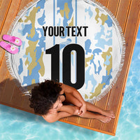 Custom Argentina Football Beach Blanket Vamos La Albiceleste Camouflage Style - Wonder Print Shop