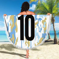 Custom Argentina Football Beach Blanket Vamos La Albiceleste Camouflage Style - Wonder Print Shop