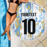 Custom Argentina Football Beach Blanket Vamos La Albiceleste Camouflage Style - Wonder Print Shop