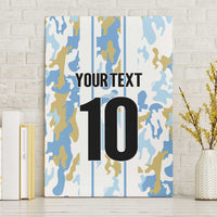 Custom Argentina Football Canvas Wall Art Vamos La Albiceleste Camouflage Style - Wonder Print Shop