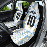 Custom Argentina Football Car Seat Cover Vamos La Albiceleste Camouflage Style - Wonder Print Shop