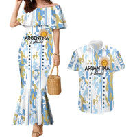 Custom Argentina Football Couples Matching Mermaid Dress and Hawaiian Shirt Vamos La Albiceleste Camouflage Style - Wonder Print Shop