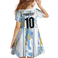 Custom Argentina Football Family Matching Off The Shoulder Long Sleeve Dress and Hawaiian Shirt Vamos La Albiceleste Camouflage Style - Wonder Print Shop