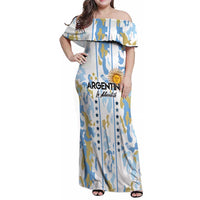 Custom Argentina Football Family Matching Off Shoulder Maxi Dress and Hawaiian Shirt Vamos La Albiceleste Camouflage Style - Wonder Print Shop