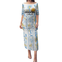 Custom Argentina Football Family Matching Puletasi and Hawaiian Shirt Vamos La Albiceleste Camouflage Style - Wonder Print Shop