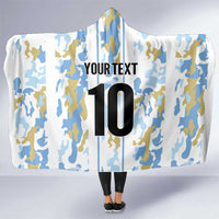 Custom Argentina Football Hooded Blanket Vamos La Albiceleste Camouflage Style