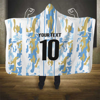 Custom Argentina Football Hooded Blanket Vamos La Albiceleste Camouflage Style
