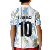 Custom Argentina Football Kid Polo Shirt Vamos La Albiceleste Camouflage Style - Wonder Print Shop