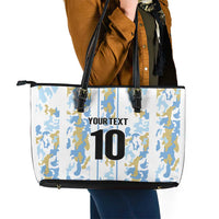 Custom Argentina Football Leather Tote Bag Vamos La Albiceleste Camouflage Style - Wonder Print Shop