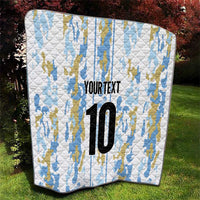 Custom Argentina Football Quilt Vamos La Albiceleste Camouflage Style - Wonder Print Shop