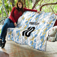 Custom Argentina Football Quilt Vamos La Albiceleste Camouflage Style - Wonder Print Shop