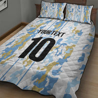 Custom Argentina Football Quilt Bed Set Vamos La Albiceleste Camouflage Style - Wonder Print Shop