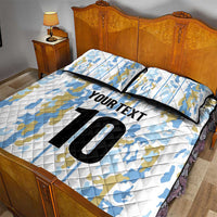 Custom Argentina Football Quilt Bed Set Vamos La Albiceleste Camouflage Style - Wonder Print Shop