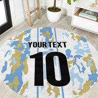 Custom Argentina Football Round Carpet Vamos La Albiceleste Camouflage Style
