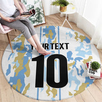 Custom Argentina Football Round Carpet Vamos La Albiceleste Camouflage Style