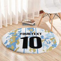 Custom Argentina Football Round Carpet Vamos La Albiceleste Camouflage Style