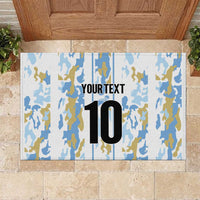 Custom Argentina Football Rubber Doormat Vamos La Albiceleste Camouflage Style - Wonder Print Shop