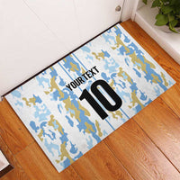 Custom Argentina Football Rubber Doormat Vamos La Albiceleste Camouflage Style - Wonder Print Shop