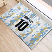 Custom Argentina Football Rubber Doormat Vamos La Albiceleste Camouflage Style - Wonder Print Shop