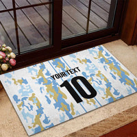 Custom Argentina Football Rubber Doormat Vamos La Albiceleste Camouflage Style - Wonder Print Shop