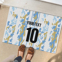 Custom Argentina Football Rubber Doormat Vamos La Albiceleste Camouflage Style - Wonder Print Shop