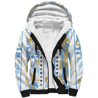 Custom Argentina Football Sherpa Hoodie Vamos La Albiceleste Camouflage Style - Wonder Print Shop