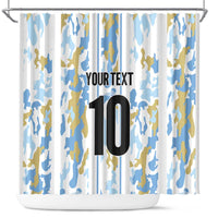 Custom Argentina Football Shower Curtain Vamos La Albiceleste Camouflage Style