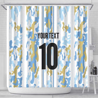 Custom Argentina Football Shower Curtain Vamos La Albiceleste Camouflage Style