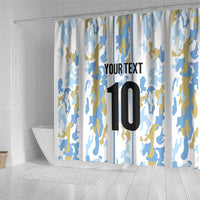 Custom Argentina Football Shower Curtain Vamos La Albiceleste Camouflage Style