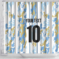 Custom Argentina Football Shower Curtain Vamos La Albiceleste Camouflage Style