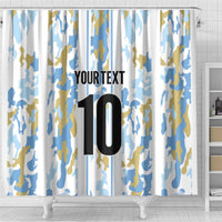 Custom Argentina Football Shower Curtain Vamos La Albiceleste Camouflage Style