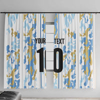 Custom Argentina Football Window Curtain Vamos La Albiceleste Camouflage Style - Wonder Print Shop