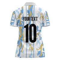 Custom Argentina Football Women Polo Shirt Vamos La Albiceleste Camouflage Style - Wonder Print Shop