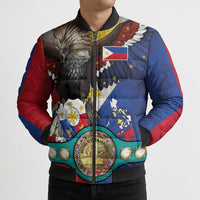 Custom Philippines World Champion Boxing Bomber Puffer Jacket Eagle-Grunge Design - Wonder Print Shop