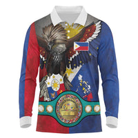 Custom Philippines World Champion Boxing Long Sleeve Polo Shirt Eagle-Grunge Design - Wonder Print Shop