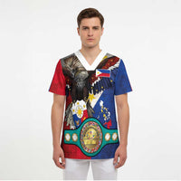 Custom Philippines World Champion Boxing Scrub Top Eagle-Grunge Design - Wonder Print Shop