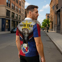 Custom Philippines World Champion Boxing Zipper Polo Shirt Eagle-Grunge Design - Wonder Print Shop