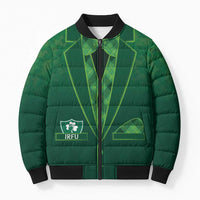 Custom Ireland Rugby Traditional Suit Costume Bomber Puffer Jacket Shamrock Sporty Style - Wonder Print Shop