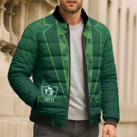 Custom Ireland Rugby Traditional Suit Costume Bomber Puffer Jacket Shamrock Sporty Style - Wonder Print Shop